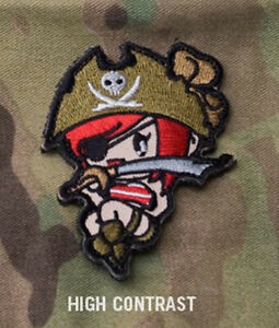 Mil-Spec Monkey Pirate Girl Morale Patch High Contrast вышивка с велкро